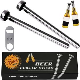 2pc Beer Chiller Sticks with 1 Bottle Opener