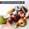 1pc Premium Apple Corer - Easy To Use Durable Apple Corer Remover For Pears; Bell Peppers; Apples - Stainless Steel; Kitchen Gadgets; Black; 7inch*3.9