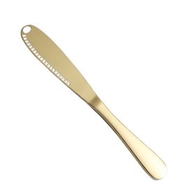 1pc; Stainless Steel Butter Knife; Cheese Cheese Knife; Butter Knife; Bread Jam Knife; For Baking Cream (Color: Golden)