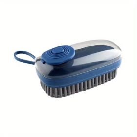 1pc; Multifunctional Hydraulic Cleaning Brush; Kitchen Washing Pot Brush; Household Cleaning Brush Three-piece Set Laundry Brush; Automatic Dosing Bru (Color: Blue)