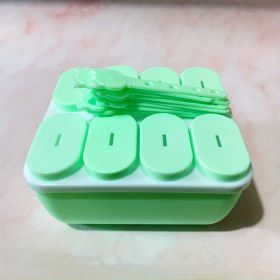 1pc Food Grade Silicone Popsicle Ice Cream Mold Homemade Box Home Ice Cream Stick Ice Tray Grinding Ice Cube Popsicle Mold (Color: Square Green, Items: Popsicle Mold)