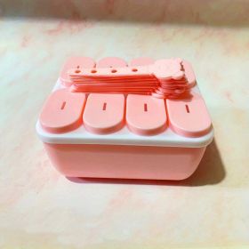 1pc Food Grade Silicone Popsicle Ice Cream Mold Homemade Box Home Ice Cream Stick Ice Tray Grinding Ice Cube Popsicle Mold (Color: Square Pink, Items: Popsicle Mold)