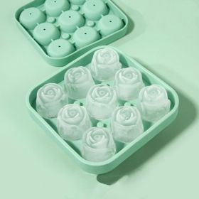 1pc; Frozen Ice Rose Mold; Food Grade Silicone Cork Block Ice Box Ice Cream Maker Household Grinder (Color: Ai Green, Material: Food Grade Silicone)