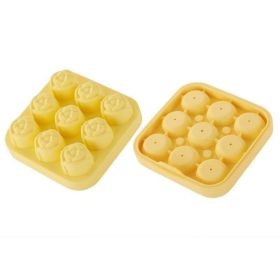 1pc; Frozen Ice Rose Mold; Food Grade Silicone Cork Block Ice Box Ice Cream Maker Household Grinder (Color: Yellow, Material: Food Grade Silicone)