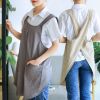 1pc Cotton Linen Apron; X-Back Aprons With Pockets; Halter Apron For Chef Gardening Cooking Baking Florist Shop Painting Pinafore Barista; Bib Overall