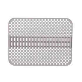 1pc Kitchen Silicone Drain Mat; Kitchen Sink Protection Anti-Scratch Mat; Non-Slip Card Bowl Card Position Mat; 16.93*12.6inch (Color: Grey, Quantity: 1pc)