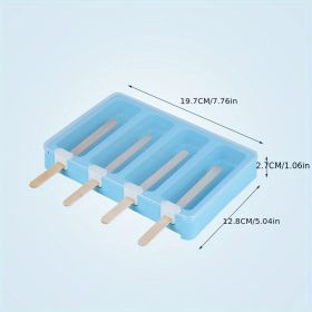 1pc Plastic PP Flat Lying Multi-layer Stacking With Dust-proof Cover; Ice Cream Mold; Homemade Ice Cream Mold (Color: Blue)