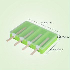 1pc Plastic PP Flat Lying Multi-layer Stacking With Dust-proof Cover; Ice Cream Mold; Homemade Ice Cream Mold (Color: Green)