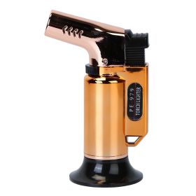 Culinary Butane Torch Lighter Refillable Blow Torch Adjustable Flame Kitchen Cooking BBQ Torch (Gas Not Included) (Color: gold)