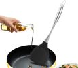 Non-Stick Silicone Spatula Turner Flexible with Stainless Steel Handle Versatile Heat Resistant Cooking Baking and Mixing Kitchen Utensil