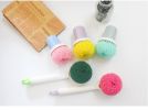 Dish Scrubber - Short or Long Handle Scouring Pad - Polyester Sponge for Pot, Pan, Plate, for Daily Use, for Cleaning Tabletop