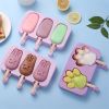 1pc Silicone Ice Cream Mold + Lid + 50pcs Ice Cream Stick Silicone Ice Cube Ice Cream Household Homemade Stick Ice Pop Mold Ice Hockey Mold Ice Cream