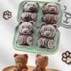 1pc Cute Teddy Bear Ice Cube Making Mold; Splash-proof And Easy To Fall Off; For Refrigerator With Container; Cute Bear Ice Cube Tray; To Make Frozen