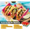 1pc/6pcs Colorful Taco Holder Stands - Premium Large Taco Tray Plates Holds Up To 3 Or 2 Tacos Each; PP Health Material Very Hard And Sturdy; Dishwash